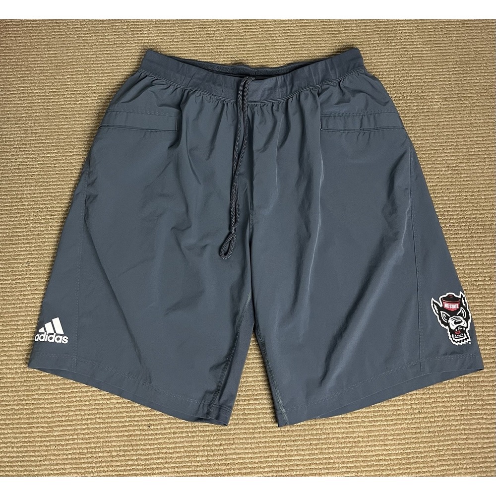 Adidas NC State Wolfpack Shorts Men's XL Gray Climalite Athletic